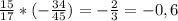 \frac{15}{17}*(- \frac{34}{45})=- \frac{2}{3}=-0,6