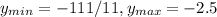 y_{min}=-11 1/11, y_{max}=-2.5