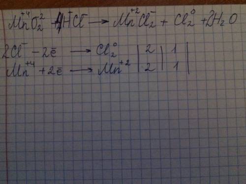 Уравнять овр методом электронного : mno2+hcl-mncl2+cl2+h2o