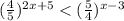 (\frac{4}{5})^{2x+5}