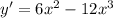 y'=6x^2-12x^3