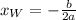 x_W=-\frac{b}{2a}