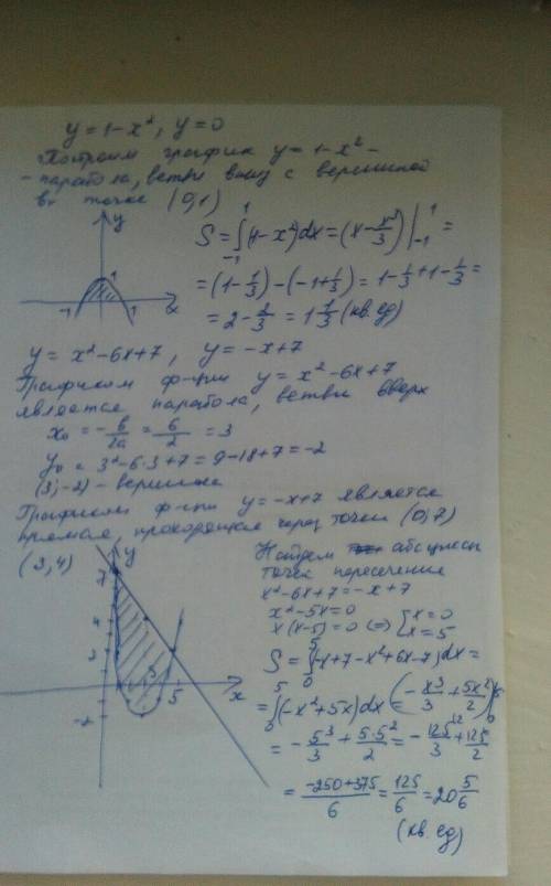 Вычислите площадь фигуры ограниченной линиями: б и в если не сложно подробней​