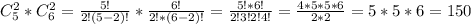 C_5^2*C_6^2= \frac{5!}{2!(5-2)!}* \frac{6!}{2!*(6-2)!}= \frac{5!*6!}{2!3!2!4!}= \frac{4*5*5*6}{2*2}=5*5*6=150