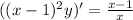 ((x-1)^2y)'=\frac{x-1}{x}