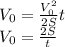 V_0= \frac{V_0^2}{2S}t \\ V_0= \frac{2S}{t}