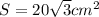 S=20 \sqrt{3} cm^2