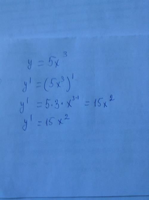 Найдите производную сложной функции y=5x^3