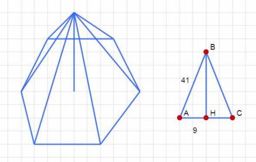 Найдите площадь боковой поверхности правильной шестиугольной пирамиды стороны основания которой равн