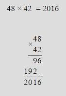 Решить примеры в столбик 62*68,56*36,38*26,48*42.