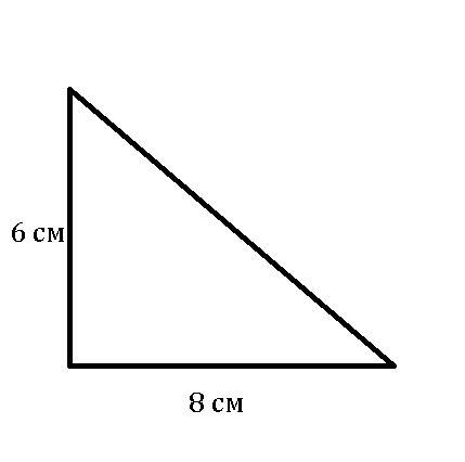 Один катет прямоугольного треугольника равен 60 мм а второй катет равен 80 мм а)найди площадь этого
