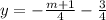 y=- \frac{m+1}{4} - \frac{3}{4} \\