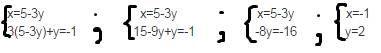 Решите уравнение! решите систему уравнений. система x+3y=5 3x+y=-1