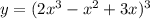 y=(2x^3-x^2+3x)^3