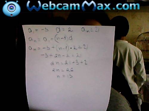 Дана конечная арифметическая прогрессия(a_n). найдите ,eсли а1=-3,d=2,a_n=21