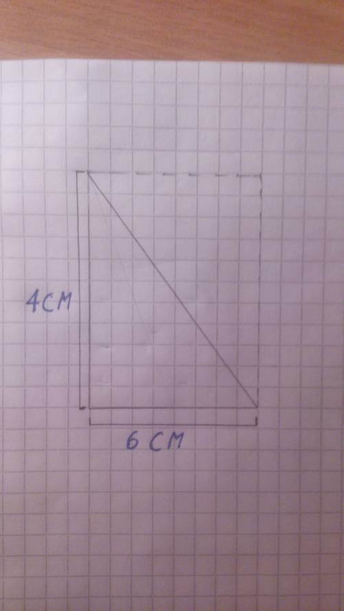 Начерти прямоугольный треугольник, площадь которого равна 12 кв. см.