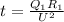 t= \frac{ Q_{1} R_{1} }{ U^{2} }