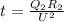 t= \frac{ Q_{2} R_{2} }{ U^{2} }