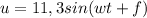 u=11,3sin(wt+f)