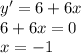 y'=6+6x \\ 6+6x=0 \\ x=-1