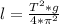 l = \frac{T^2 * g}{4 * \pi ^2}