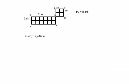 Начерти прямоугольник аквс с длинами сторон 6 см и 2 см . начерти квадрат смко, периметр которого ра