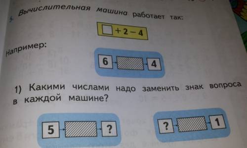 Вычислительная машина работает так. ? +2-4 например 6 (штрих)4.какими числами надо заменить знак воп