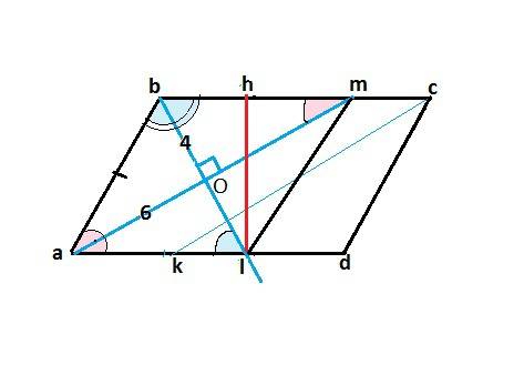 Впараллелограмме abcd биссектрисы углов abc и bcd пересекают основание ad в точках l и k соответстве