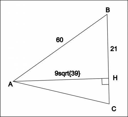Востроугольном треугольнике авс высота ан равна 9 корень39, а сторона ав равна60. найти cosb