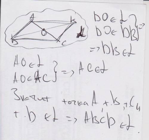 Две смежные вершины и точка пересечения диагоналей параллелограмма лежат в плоскости a. лежат ли две