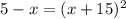 5-x=(x+15)^2