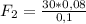 F_{2} = \frac{30 * 0,08}{0,1}