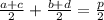 \frac{a+c}{2}+ \frac{b+d}{2}= \frac{p}{2}