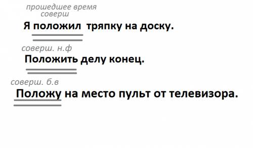 Нужно составить предложение со словами: положить,положил,положу. и обозначить вид(совершенный или не