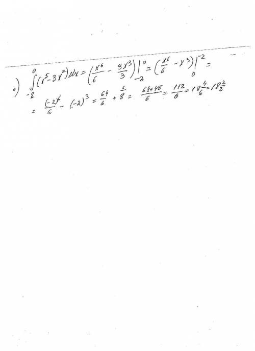Нужно вычислить определенный интеграл: а) интеграл и вверху возле интеграла 0 , а внизу -2 дальше (x