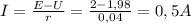 I= \frac{E-U}{r}= \frac{2-1,98}{0,04}=0,5A