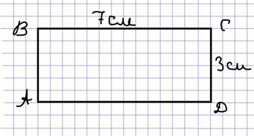 Построй прямоугольник,одна сторона которого равна 7 см,а площадь-21 см.найди периметр этого прямоуго