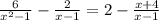 \frac{6}{ x^{2} -1}- \frac{2}{x-1} =2- \frac{x+4}{x-1}