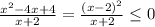 \frac{ x^{2} -4x+4}{x+2}= \frac{(x-2)^{2}}{x+2} \leq 0