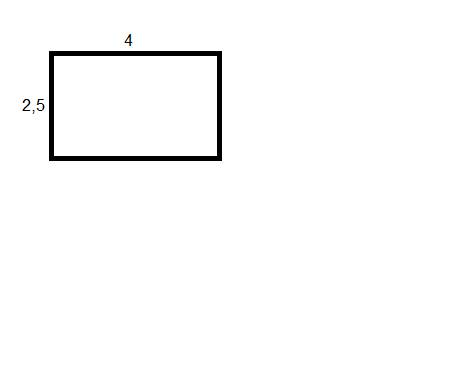 Начерти прямоугольник, одна сторона которого 2см 5мм, а другая 4см