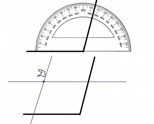 Постройте угол, равный 105°. отметьте внутри этого угла точку d и проведите через нее прямые, паралл
