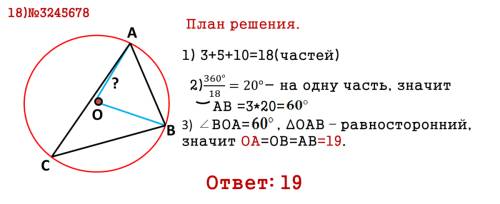 Вершина треугольника делят описанную около него окружность на три дуги, длины которых относятся как