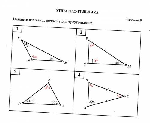 Нарисовать 10 углов и подписать сколько градусов и сам угол