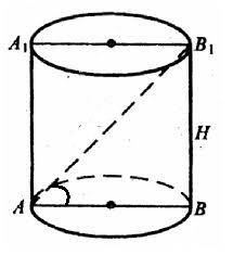 Радиус основания цилиндра - 6 см, высота - 5см. найдите угол наклона диагонали осевого сечения к пло