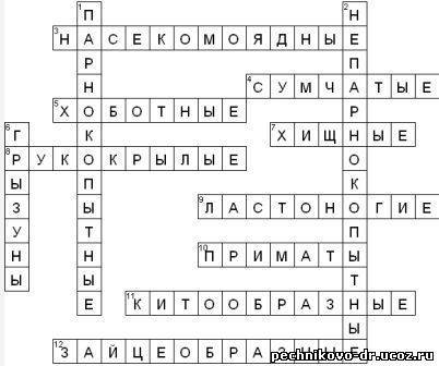 Кросворт на тему ластоногие нужно быть 10 вопросов и ответов