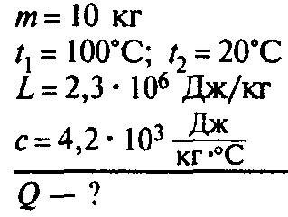 Какое количество теплоты выделиться при конденсации водяного пара массой 10 кг при температуре 100 °