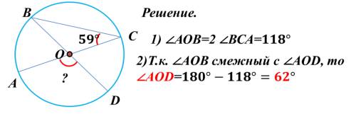 Ac и bd- диаметры окружности с центром o. угол acb равен 59 градусов. найдите угол aod