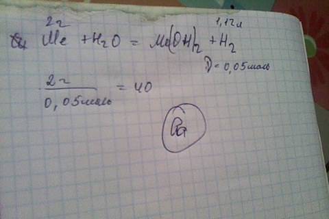 Під час взаємодії двовалентного металу масою 2г водою,виділяється водень об'ємом1,12 л(н.у). визначт