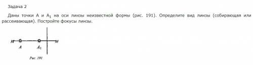 Даны точки а и а1 на оси линзы неизвестной формы. определите вид линзы (собирающая или рассеивающая)