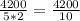 \frac{4200}{5 * 2} = \frac{4200}{10}